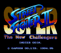 Super Street Fighter II - The New Challengers (bootleg of Japanese MegaDrive version) Title Screen